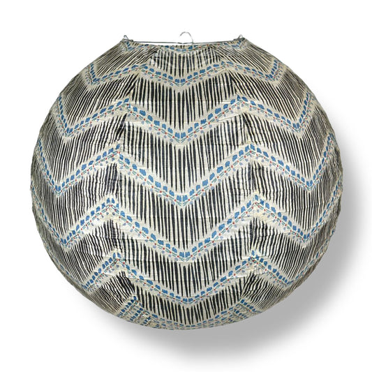 14 Inch Bohemian Brush Chevron Patterned Premium Paper Lantern