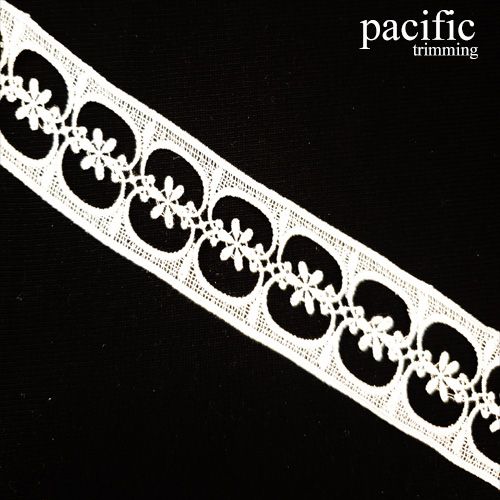 1 1/2" White Polyester Lace Trim: LA0X4706